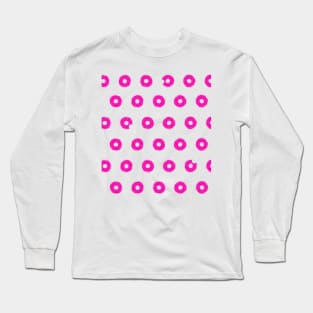 Pink Donut Pattern Long Sleeve T-Shirt